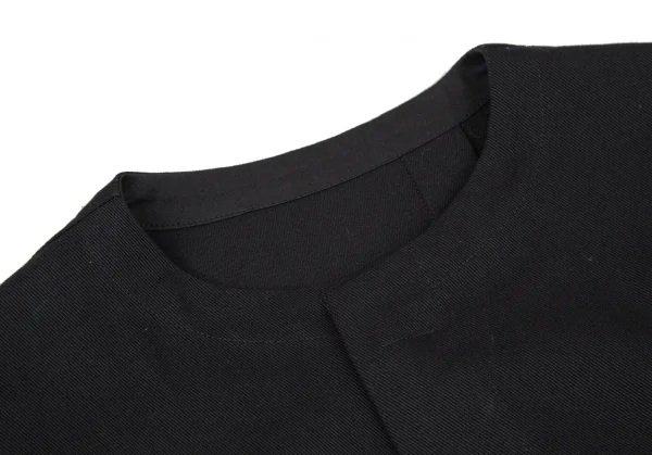 ヨウジヤマモト ファムYohji Yamamoto FEMME コットンギャバ袖切替アシンメトリーロングコート 黒3 K-107185_004