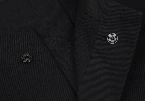 ヨウジヤマモト ファムYohji Yamamoto FEMME コットンギャバ袖切替アシンメトリーロングコート 黒3 K-107185_005