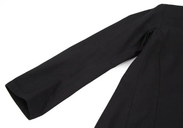ヨウジヤマモト ファムYohji Yamamoto FEMME コットンギャバ袖切替アシンメトリーロングコート 黒3 K-107185_006