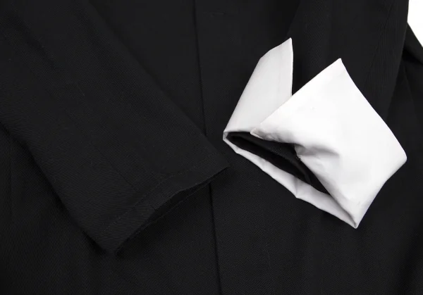 ヨウジヤマモト ファムYohji Yamamoto FEMME コットンギャバ袖切替アシンメトリーロングコート 黒3 K-107185_007