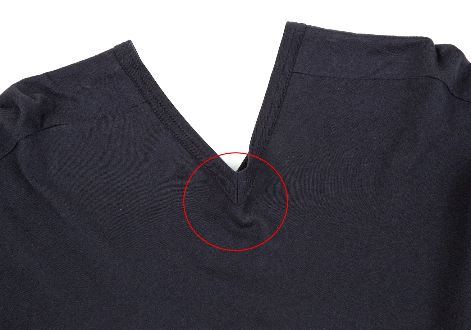 COMME des GARCONS Cotton V-neck T Shirt Navy S-M (K-107187)