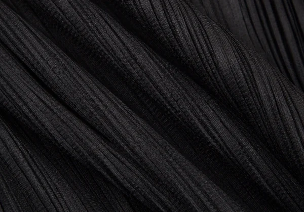 イッセイミヤケISSEY MIYAKEハイネックプリーツ長袖カットソー 黒M K-107190_011