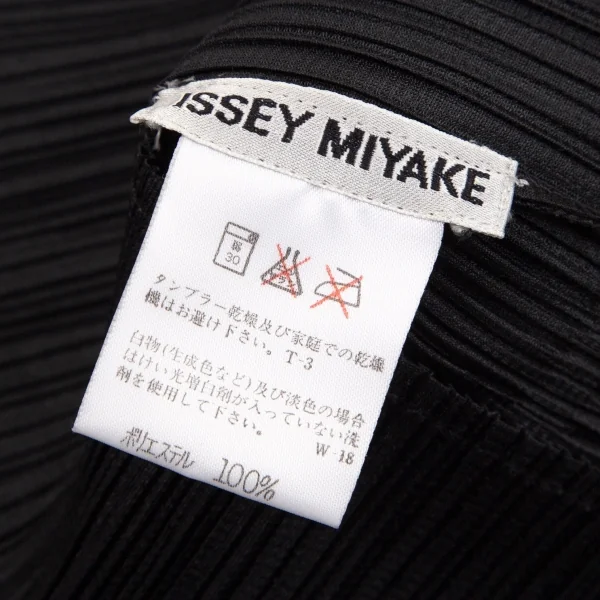 イッセイミヤケISSEY MIYAKEハイネックプリーツ長袖カットソー 黒M K-107190_013