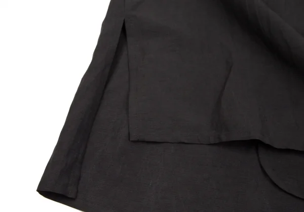 マックスマーラMax Mara シルクリネン着物スリーブボタンレスジャケット 墨黒38 K-107192_009