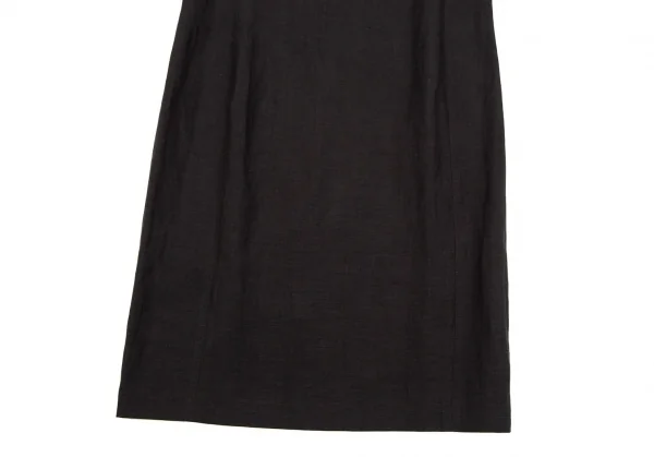 マックスマーラMax Mara シルクリネンノースリーブワンピース 墨黒38 K-107193_005