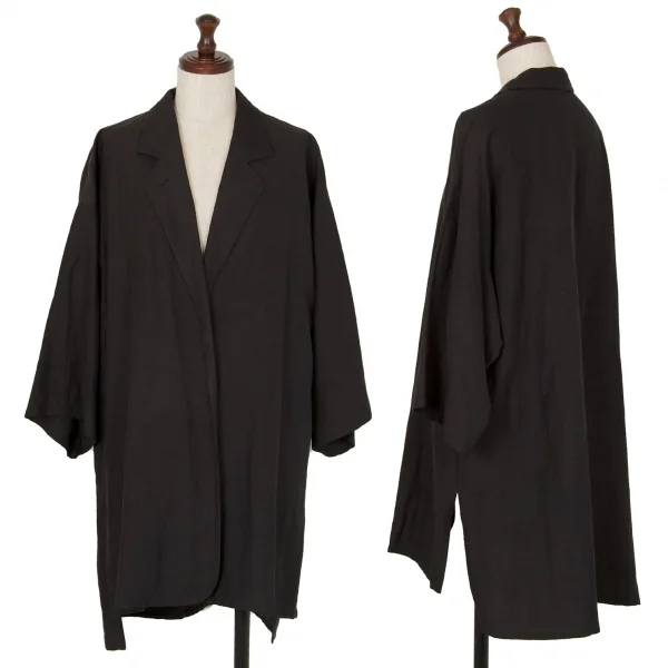 マックスマーラMax Mara シルクリネン着物スリーブセットアップ 墨黒38 K-107194_002