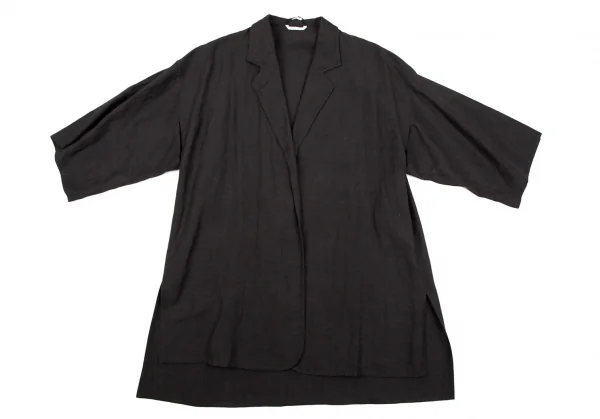 マックスマーラMax Mara シルクリネン着物スリーブセットアップ 墨黒38 K-107194_003