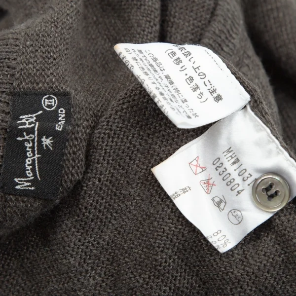 マーガレットハウエルMARGARET HOWELL リネンコットンヘンリーネックニットタンクトップ 焦げ茶II K-107196_013