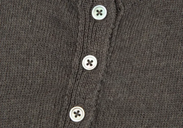 マーガレットハウエルMARGARET HOWELL リネンコットンヘンリーネックニットタンクトップ 焦げ茶II K-107196_004