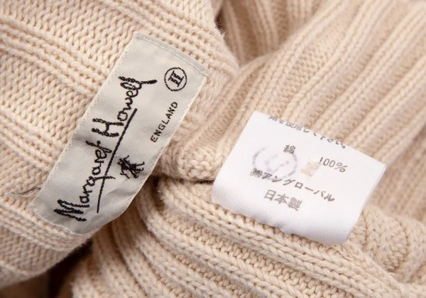 マーガレットハウエルMARGARET HOWELL コットンリブニットカーディガン アイボリーII K-107197_012