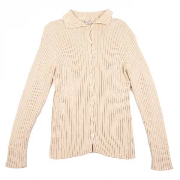 マーガレットハウエルMARGARET HOWELL コットンリブニットカーディガン アイボリーII K-107197_002