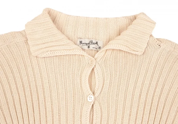 マーガレットハウエルMARGARET HOWELL コットンリブニットカーディガン アイボリーII K-107197_003