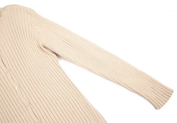 マーガレットハウエルMARGARET HOWELL コットンリブニットカーディガン アイボリーII K-107197_005