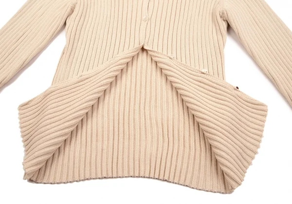 マーガレットハウエルMARGARET HOWELL コットンリブニットカーディガン アイボリーII K-107197_008