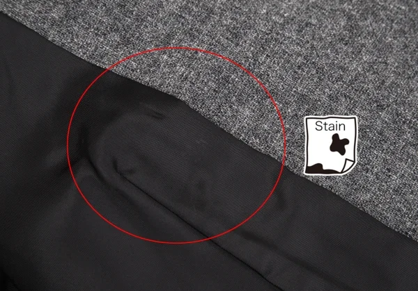 トリココムデギャルソンtricot COMME des GARCONSウールナイロンラウンドカラージャケット グレーM K-107219_011