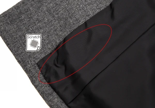 トリココムデギャルソンtricot COMME des GARCONSウールナイロンラウンドカラージャケット グレーM K-107219_012