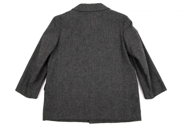 トリココムデギャルソンtricot COMME des GARCONSウールナイロンラウンドカラージャケット グレーM K-107219_013