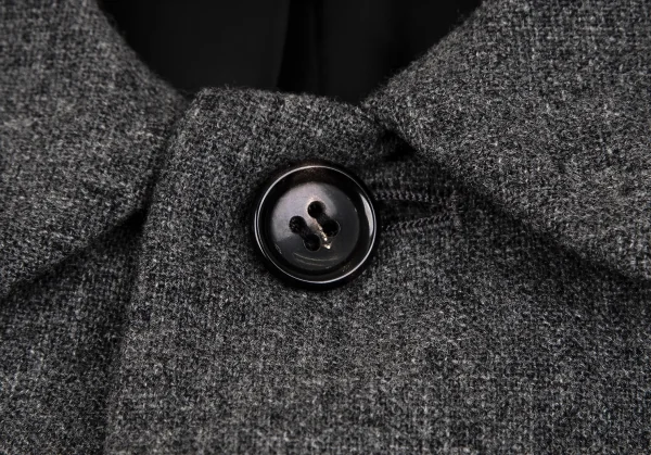 トリココムデギャルソンtricot COMME des GARCONSウールナイロンラウンドカラージャケット グレーM K-107219_004