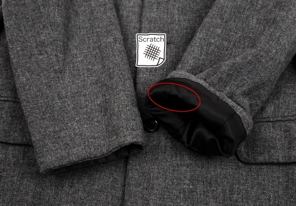 トリココムデギャルソンtricot COMME des GARCONSウールナイロンラウンドカラージャケット グレーM K-107219_006