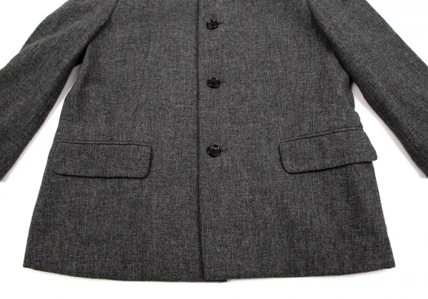 トリココムデギャルソンtricot COMME des GARCONSウールナイロンラウンドカラージャケット グレーM K-107219_007