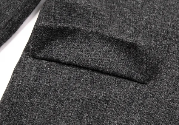 トリココムデギャルソンtricot COMME des GARCONSウールナイロンラウンドカラージャケット グレーM K-107219_008