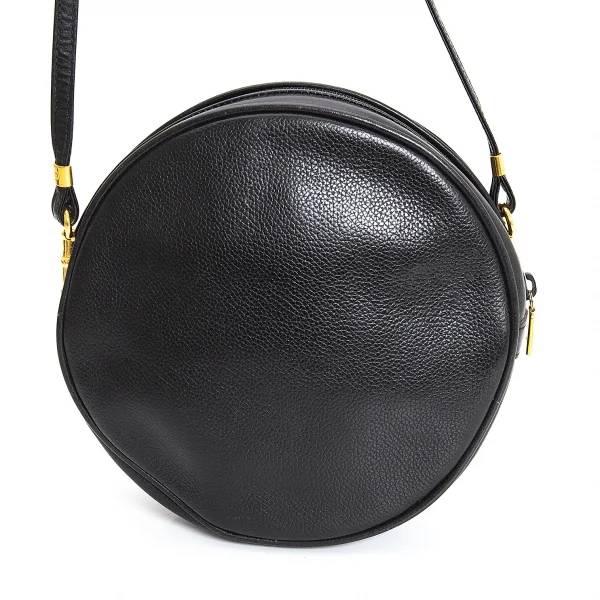 グッチGUCCI オールドグッチレザーショルダーラウンドバッグ 黒 K-107226_005