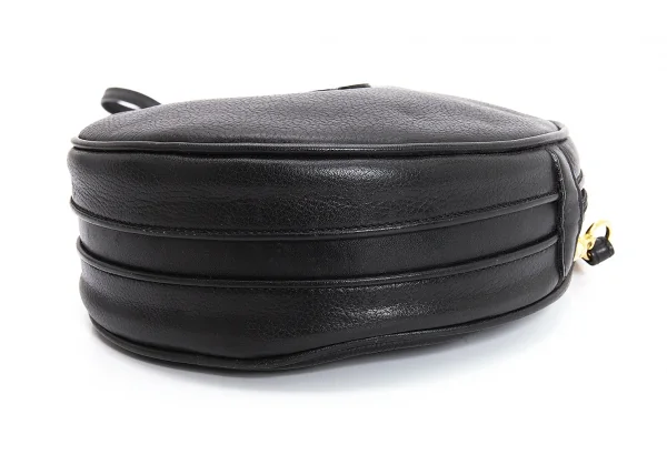 グッチGUCCI オールドグッチレザーショルダーラウンドバッグ 黒 K-107226_006