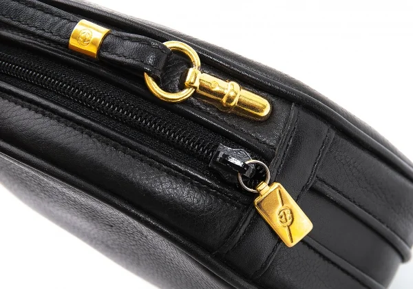 グッチGUCCI オールドグッチレザーショルダーラウンドバッグ 黒 K-107226_008