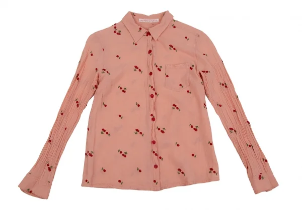 ヒステリックグラマーHYSTERIC GLAMOUR チェリー刺繍シャツ ピンクFREE K-107227_002