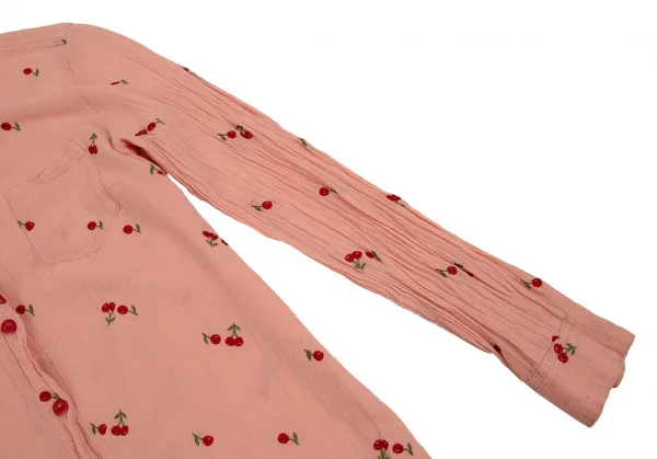 ヒステリックグラマーHYSTERIC GLAMOUR チェリー刺繍シャツ ピンクFREE K-107227_006