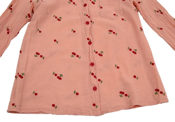 ヒステリックグラマーHYSTERIC GLAMOUR チェリー刺繍シャツ ピンクFREE K-107227_008