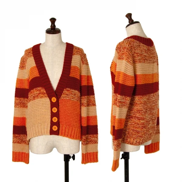 マックスアンドコーMAX&Co ローゲージミックスニットカーディガン オレンジベージュL K-107234_001