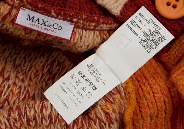 マックスアンドコーMAX&Co ローゲージミックスニットカーディガン オレンジベージュL K-107234_013