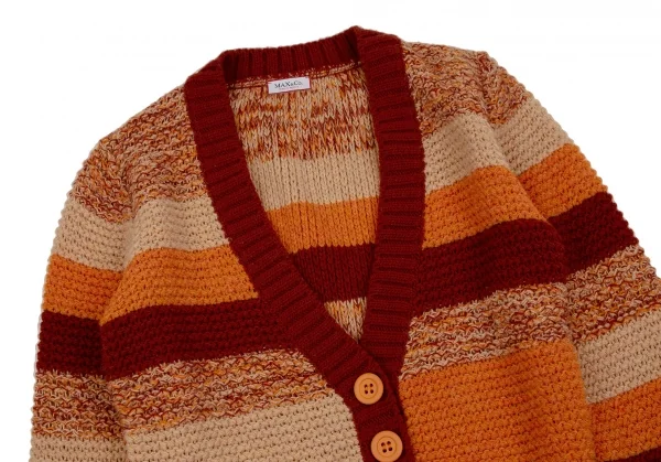 マックスアンドコーMAX&Co ローゲージミックスニットカーディガン オレンジベージュL K-107234_003