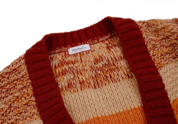 マックスアンドコーMAX&Co ローゲージミックスニットカーディガン オレンジベージュL K-107234_004