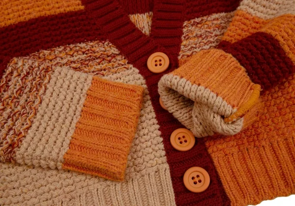 マックスアンドコーMAX&Co ローゲージミックスニットカーディガン オレンジベージュL K-107234_007