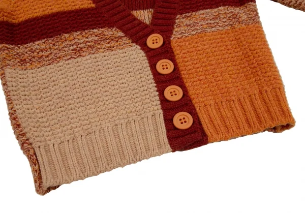 マックスアンドコーMAX&Co ローゲージミックスニットカーディガン オレンジベージュL K-107234_008