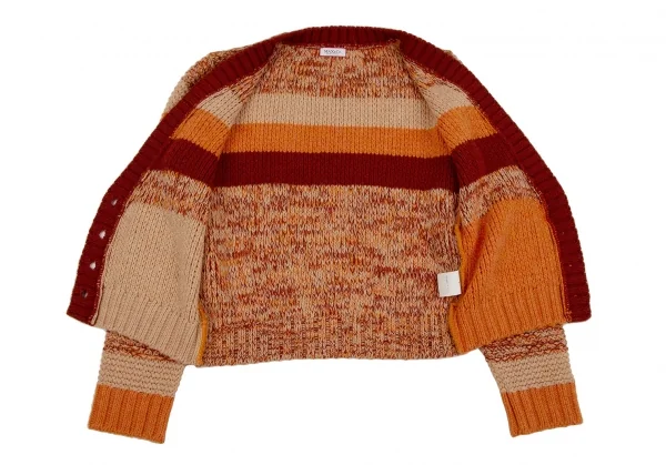 マックスアンドコーMAX&Co ローゲージミックスニットカーディガン オレンジベージュL K-107234_009