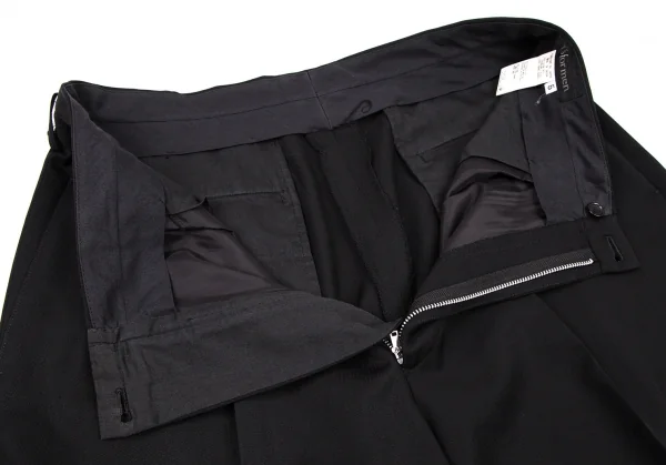 ワイズフォーメンY's for men ウールシャドーストライプツータックパンツ 黒5 K-107238_005