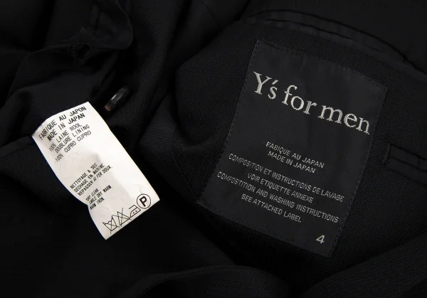 ワイズフォーメンY's for men ウールシャドーストライプセットアップスーツ 黒4・5 K-107239_011