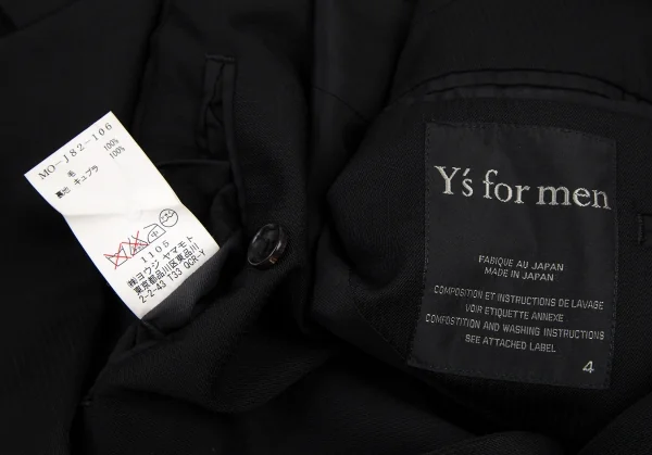 ワイズフォーメンY's for men ウールシャドーストライプセットアップスーツ 黒4・5 K-107239_012