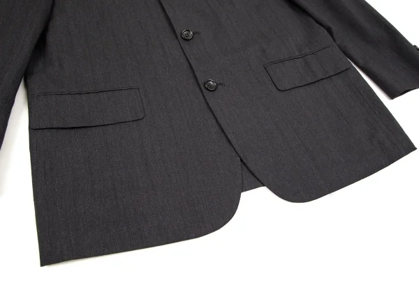コムデギャルソン オムCOMME des GARCONS HOMME ウールチョークストライプ3Bジャケット グレーS K-107253_010