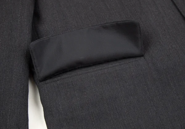 コムデギャルソン オムCOMME des GARCONS HOMME ウールチョークストライプ3Bジャケット グレーS K-107253_011