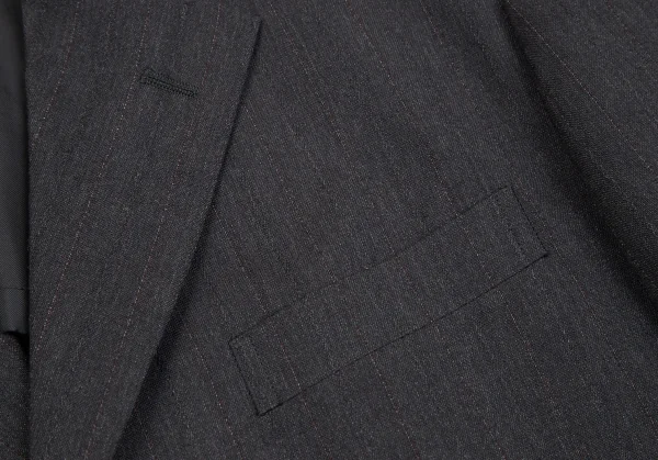 コムデギャルソン オムCOMME des GARCONS HOMME ウールチョークストライプ3Bジャケット グレーS K-107253_005