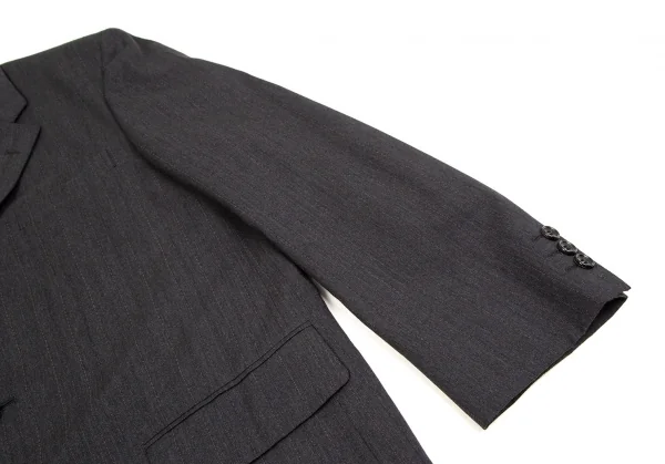 コムデギャルソン オムCOMME des GARCONS HOMME ウールチョークストライプ3Bジャケット グレーS K-107253_007
