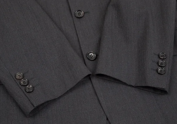 コムデギャルソン オムCOMME des GARCONS HOMME ウールチョークストライプ3Bジャケット グレーS K-107253_008