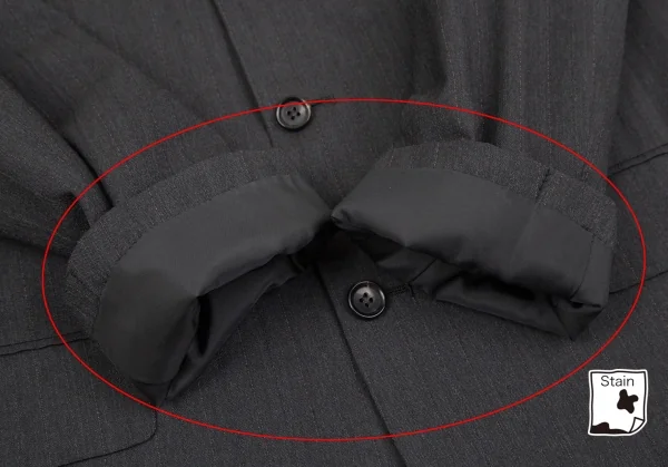 コムデギャルソン オムCOMME des GARCONS HOMME ウールチョークストライプ3Bジャケット グレーS K-107253_009