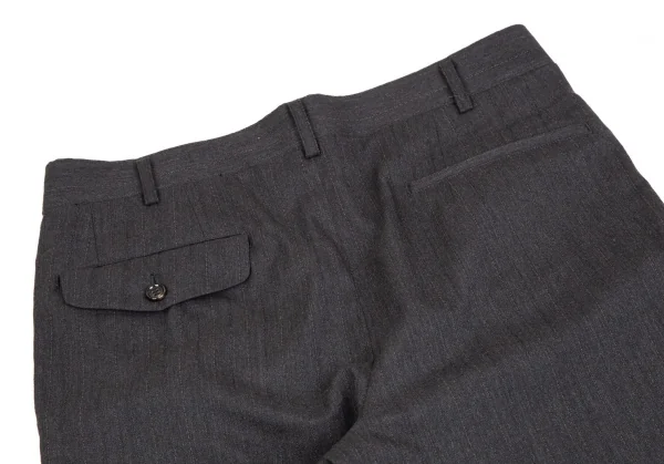 コムデギャルソン オムCOMME des GARCONS HOMME ウールチョークストライプテーパードパンツ グレーS K-107254_010