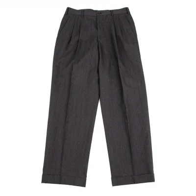 コムデギャルソン オムCOMME des GARCONS HOMME ウールチョークストライプテーパードパンツ グレー