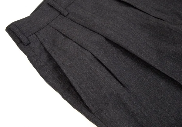 コムデギャルソン オムCOMME des GARCONS HOMME ウールチョークストライプテーパードパンツ グレーS K-107254_003
